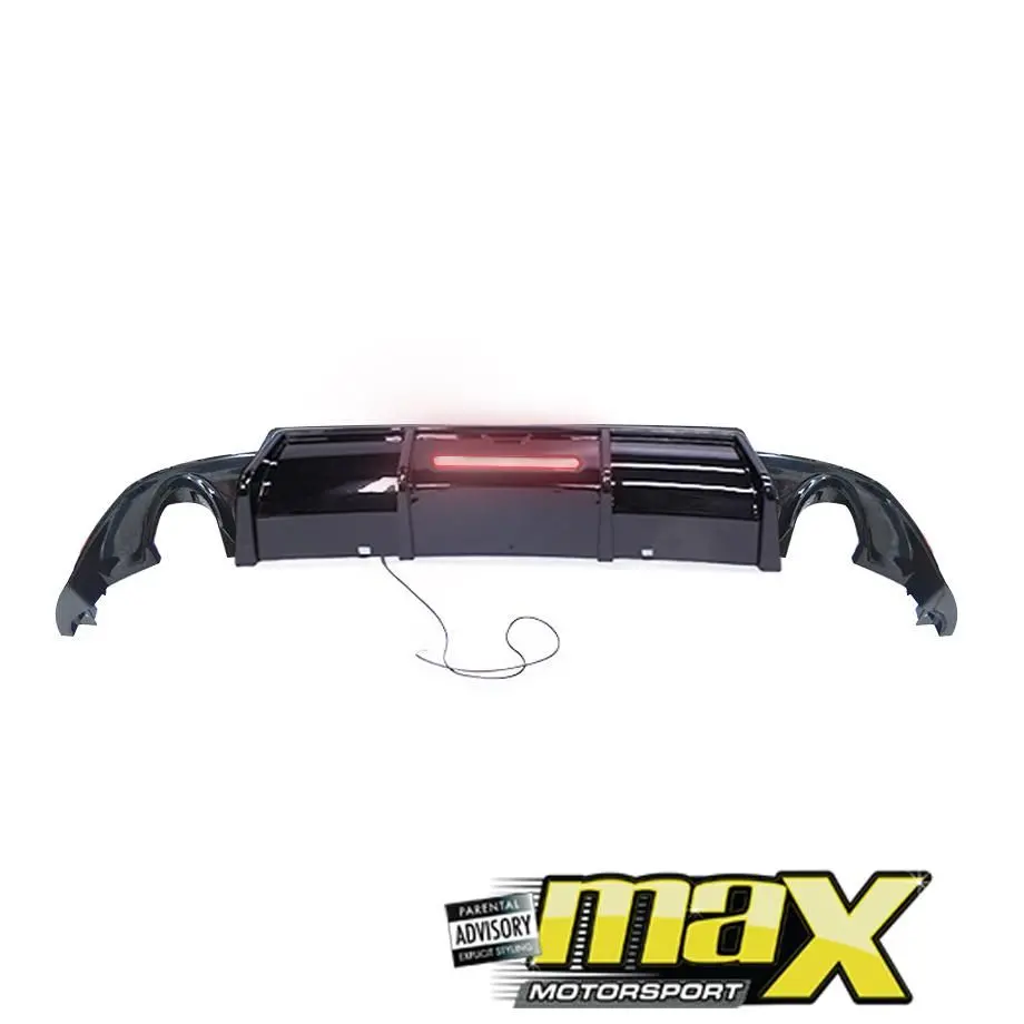 Suitable To Fit - Vw Golf 7.5 Gti Karbel Style Gloss Black Diffuser With Brake Light 1