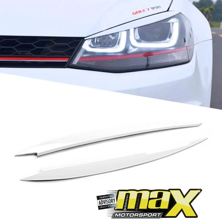 Suitable To Fit - Vw Golf Mk7 Abt Style Gloss White Plastic Eyelids 1