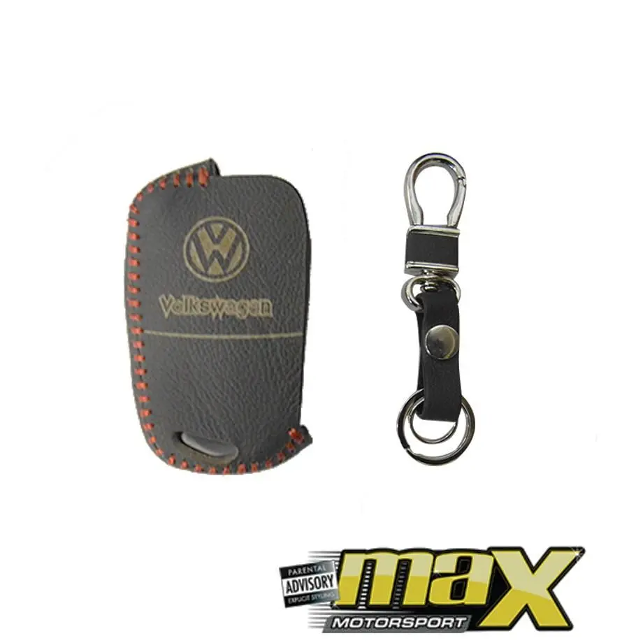 Suitable To Fit - Vw Leather Key Protection Cover With Key Ring 1