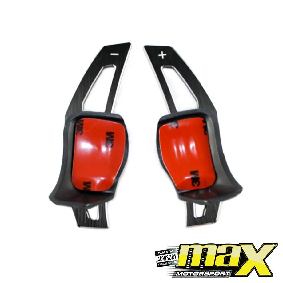 Suitable To Fit - Vw Polo 6 Gti Brush Aluminium Black Paddle Shift Extensions 2