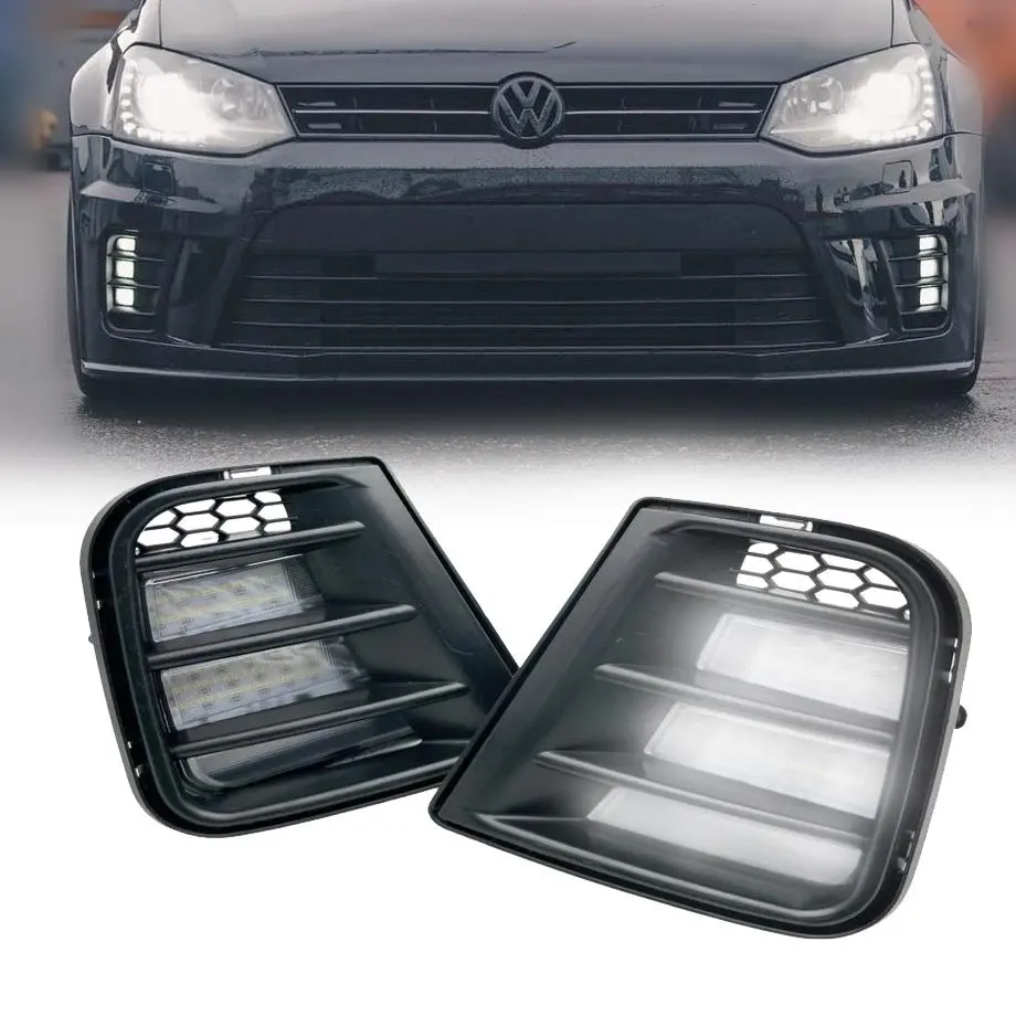 Suitable To Fit - Vw Polo 6 Wrc Bumper Led Fog Lights With Covers 1