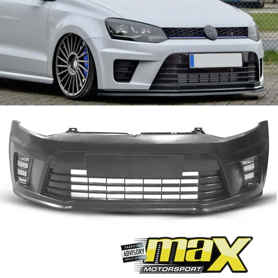 Suitable To Fit - Vw Polo 6 Wrc Style Plastic Front Bumper Upgrade 1
