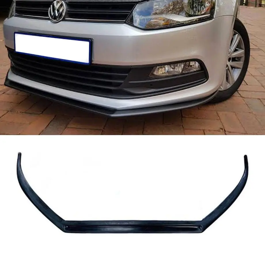 Suitable To Fit - Vw Polo 6C Gloss Black 1-Piece Front Lip Spoiler 1