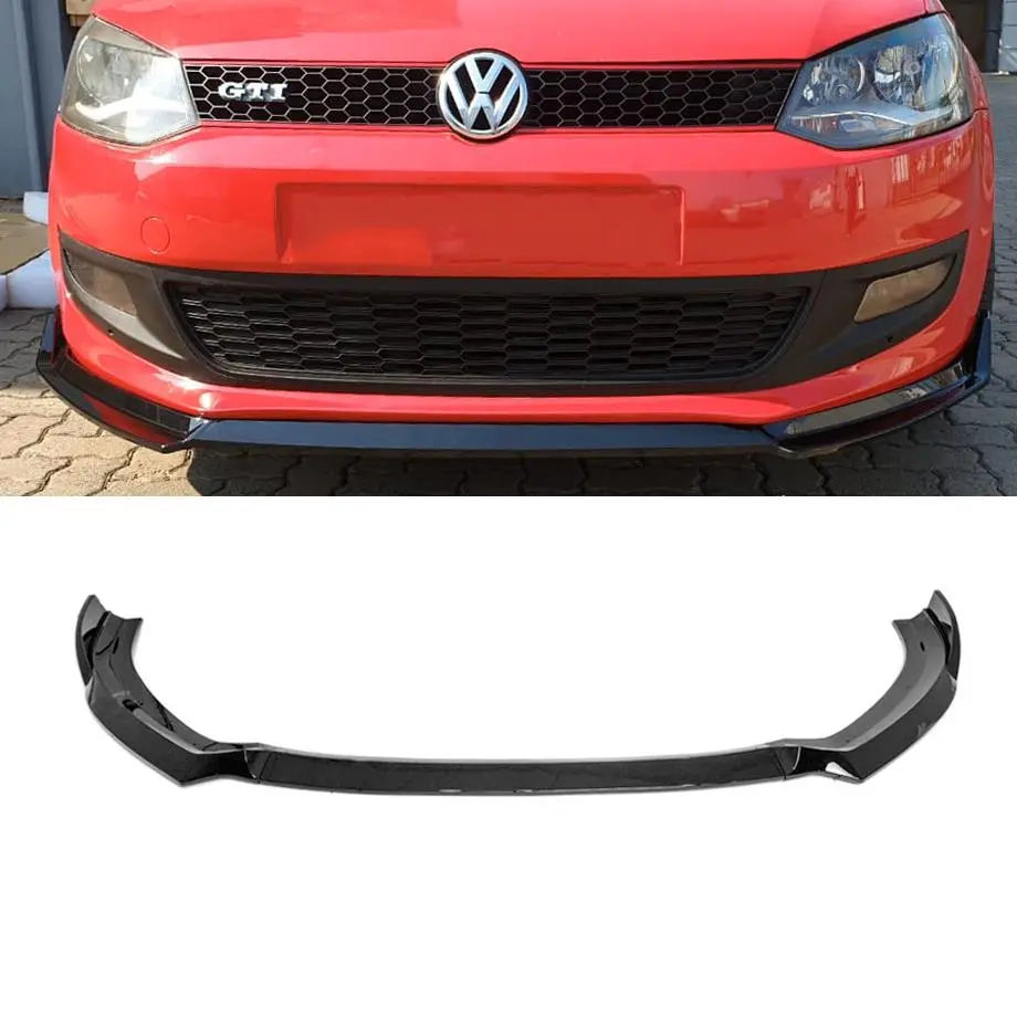 Vw Polo 6R (10-14) A4 Style Gloss Black 3-Piece Front Spoiler 1