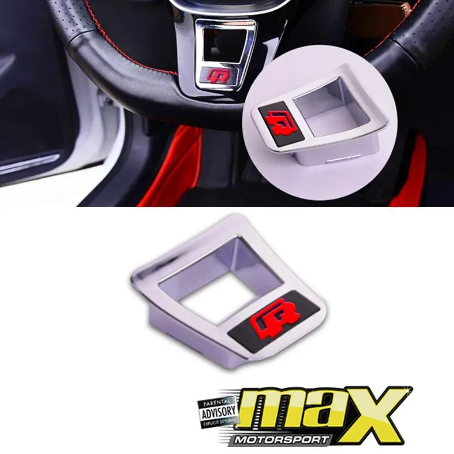 Vw Polo 7 / Golf 7 Chrome R-Logo Steering Wheel Inserts 1