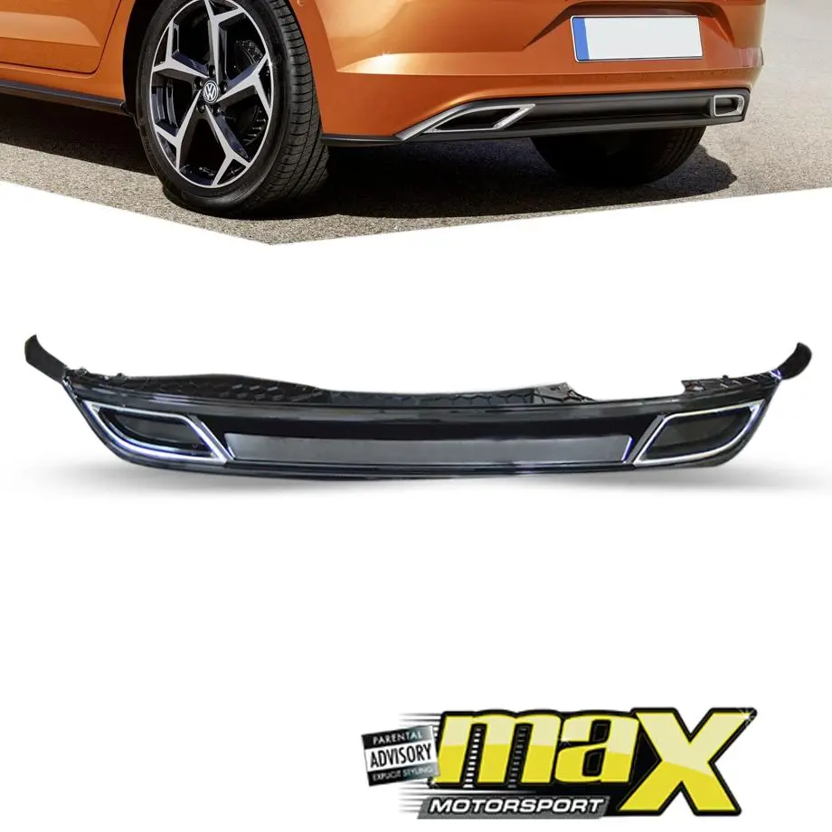 Suitable To Fit - Vw Polo 8 Aw (18-22) Gloss Black R-Line Style Rear Diffuser 1