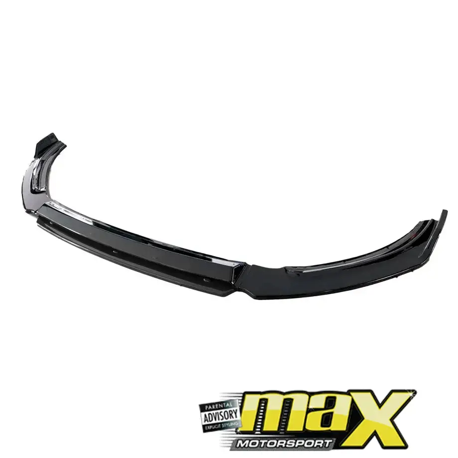 Suitable To Fit - Vw Polo 8 Aw (18-On) Gloss Black Maxton Style Plastic Front Spoiler (4-Piece) 1