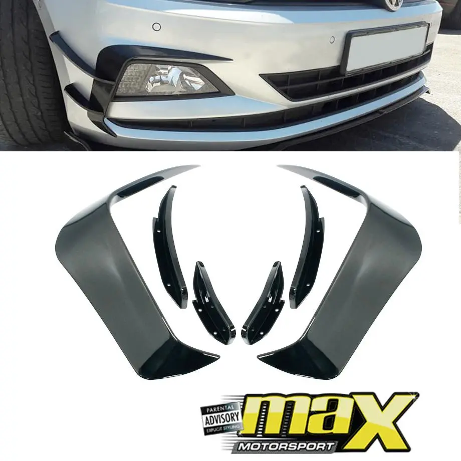 Vw Polo 8 Aw (19-On) Tsi Gloss Black 6-Piece Canards 1