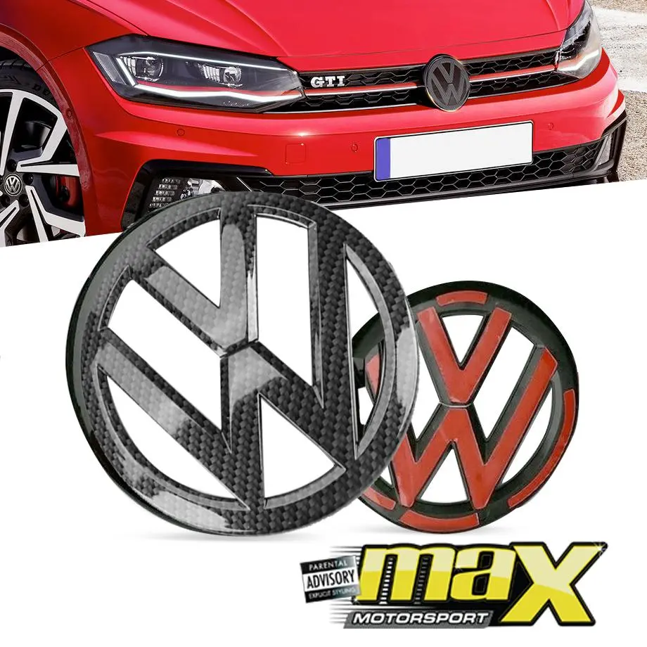Vw Polo 8 Aw (19-On) Carbon Look Stick On Emblem Badge (Pair) 1