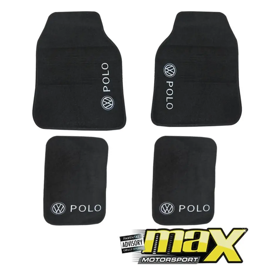 Vw Polo Car Mats - Black With Grey Logo 1