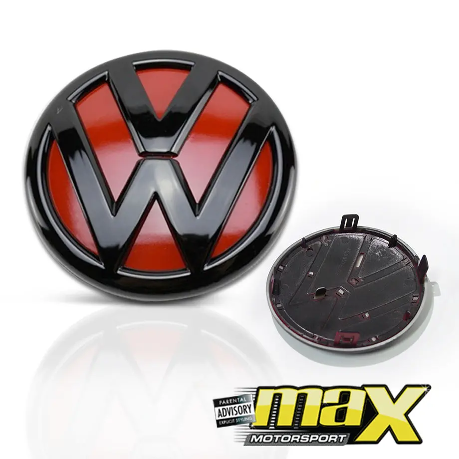 Vw Polo (14-18) Black & Red Clip-On Emblem Badge (Pair) 1