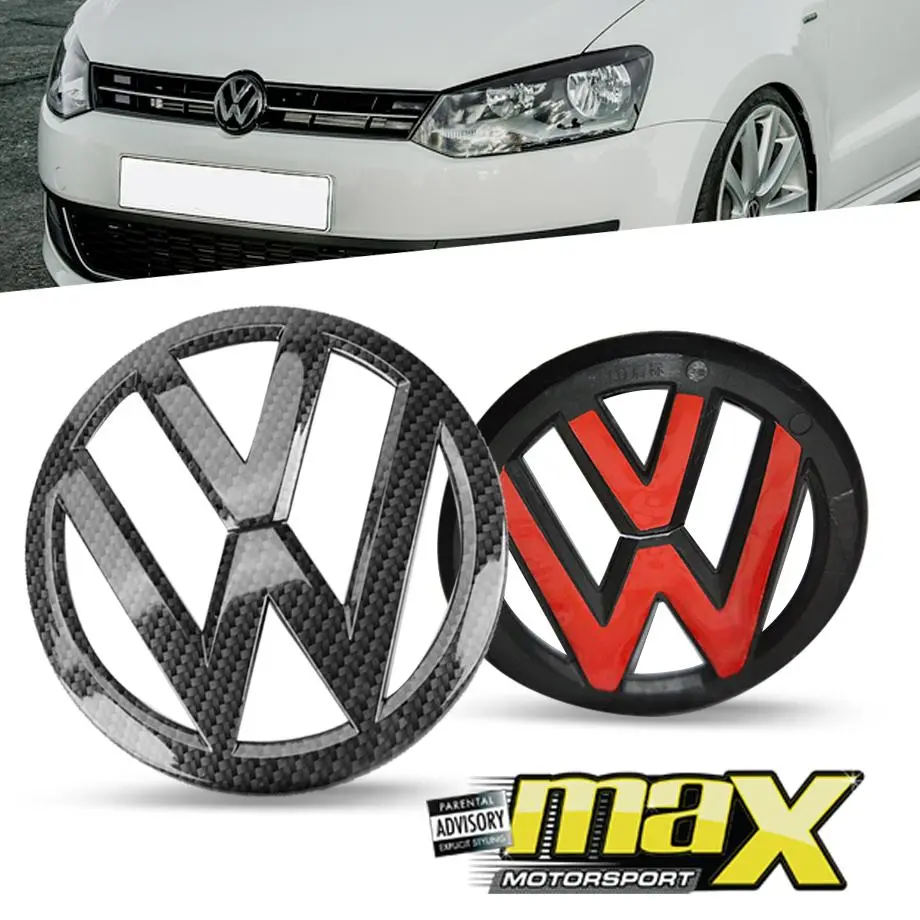 Vw Polo (14-18) Carbon Look Stick On Emblem Badge (Pair) 1