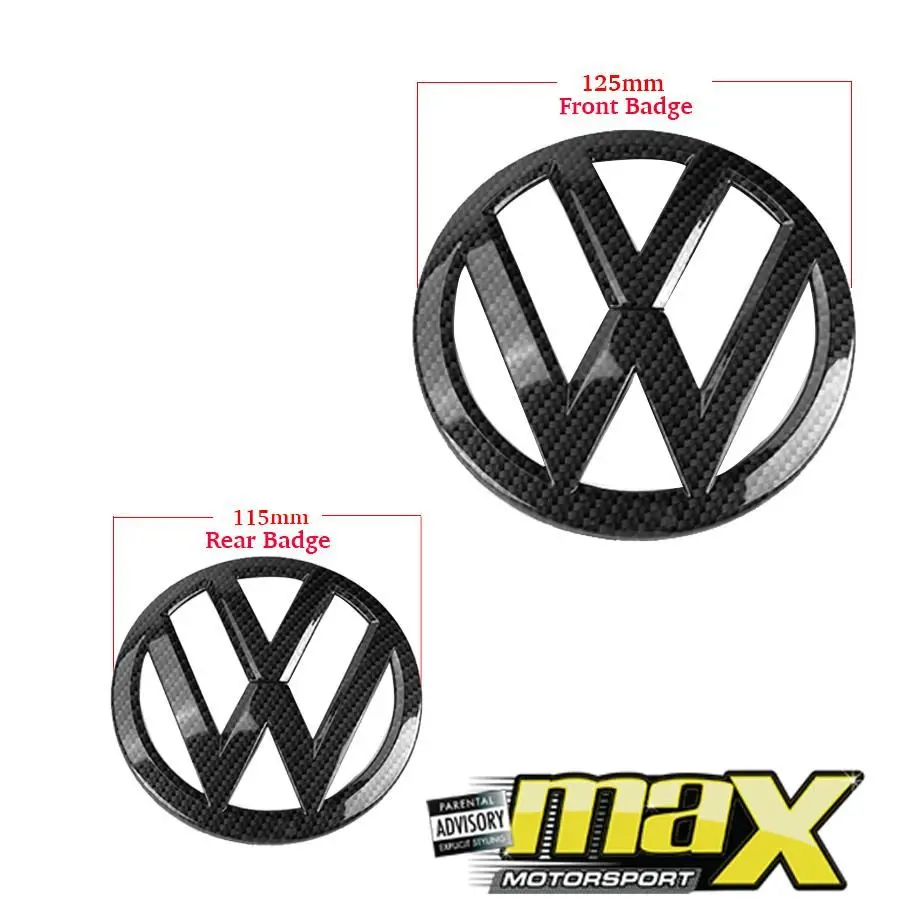 Vw Polo (14-18) Carbon Look Stick On Emblem Badge (Pair) 2