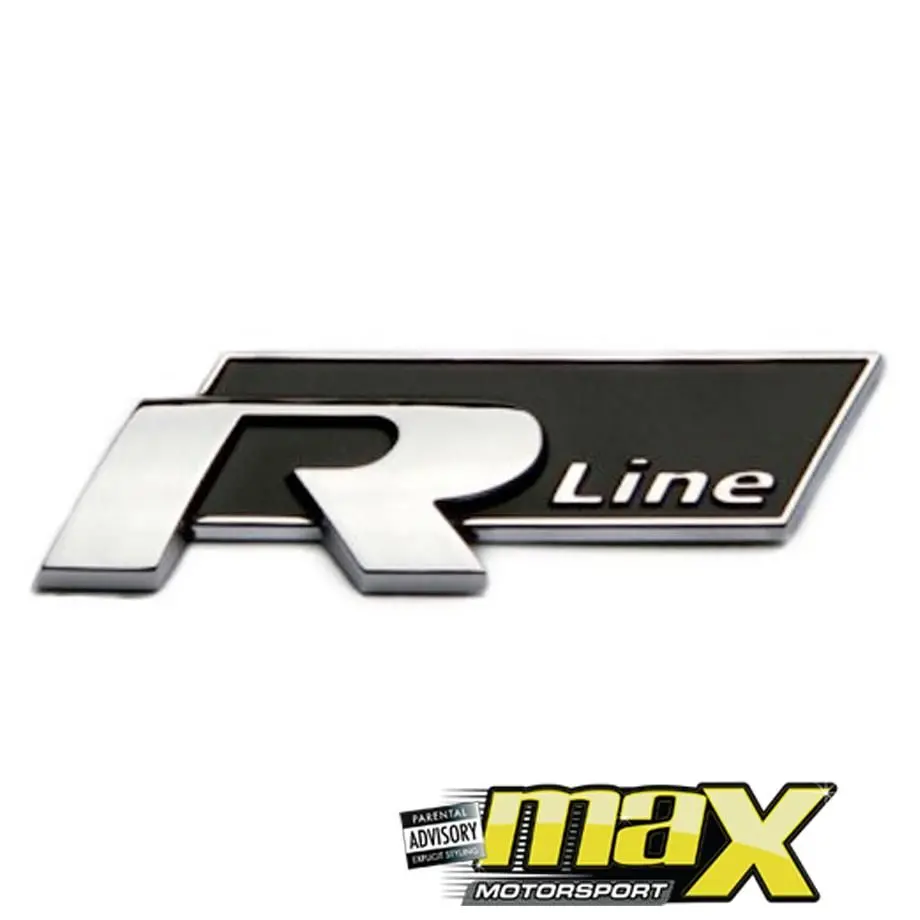 R-Line Chrome Stick-On Badge (Black) 1