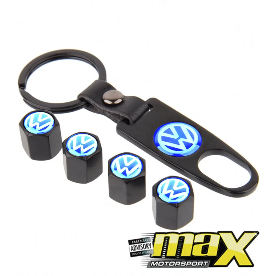Universal Metal Vw Valve Caps With Keychain 1