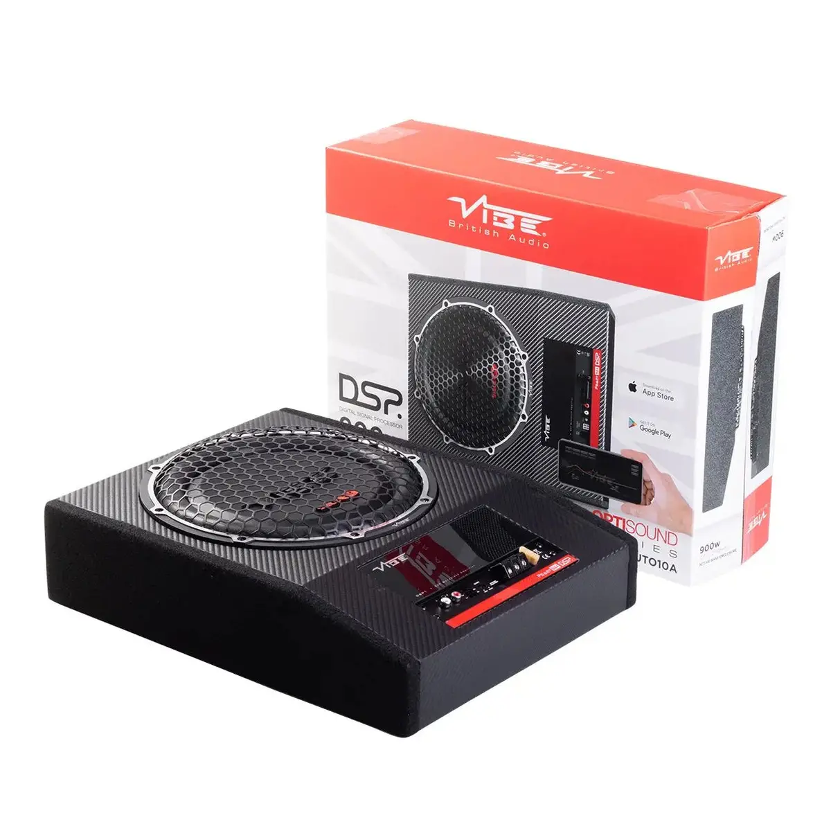 Vibe 10 Inch Optisound Series Slim Active Subwoofer With Dsp Tuning - 900W 1