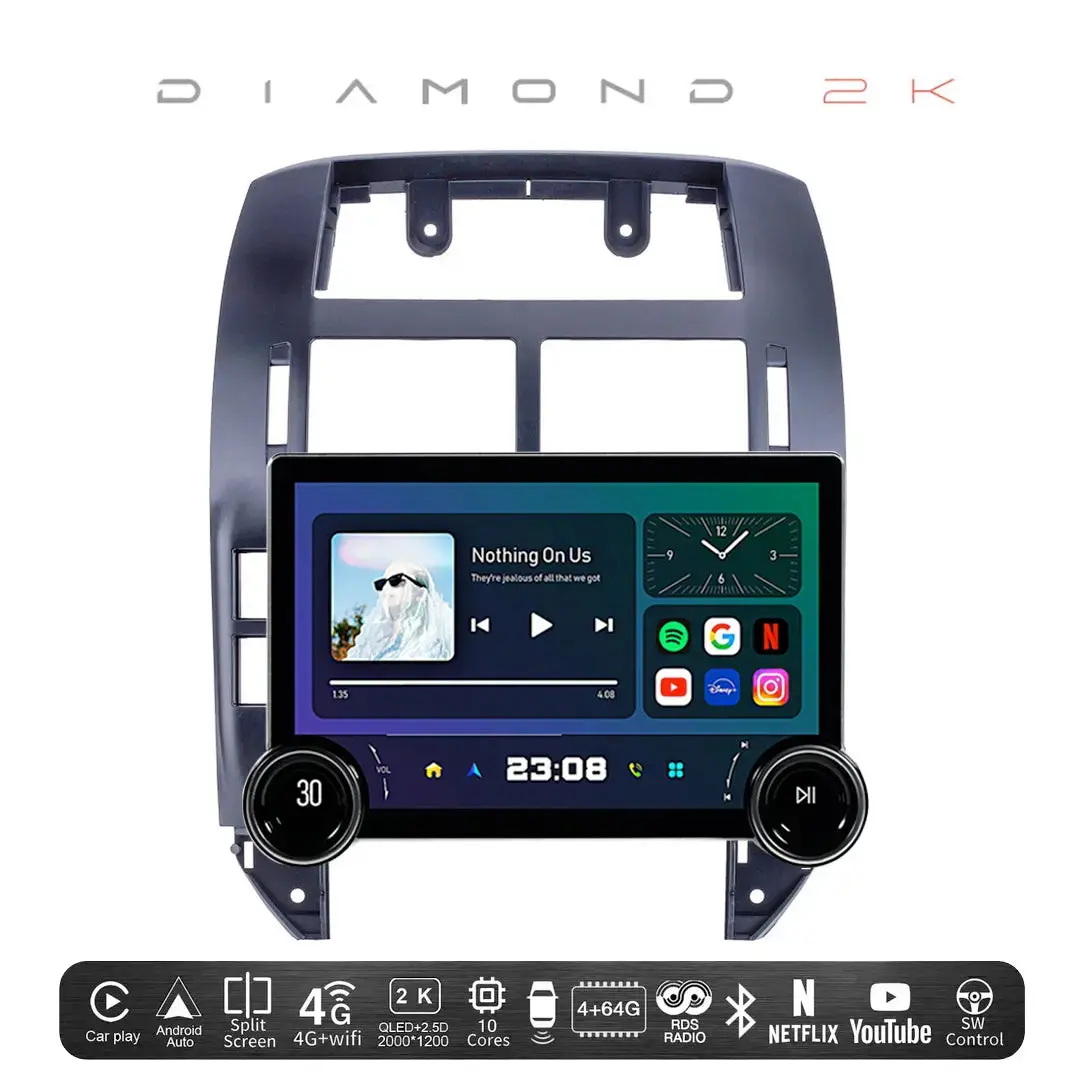Diamond 2K - 11.5 Inch Dual Knob Android Multimedia Entertainment Unit -  Vw Polo 9N3 / Vivo (05-17) 1