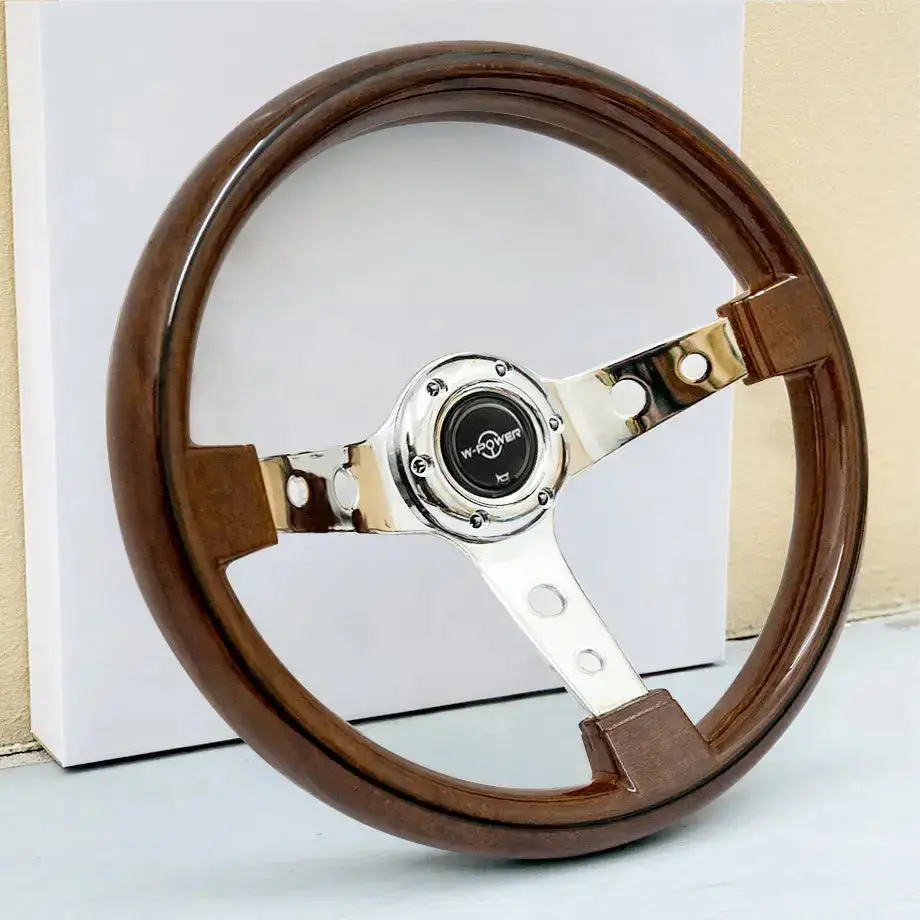 Wood Grain Look Drift Style Steering Wheel (350Mm) 1
