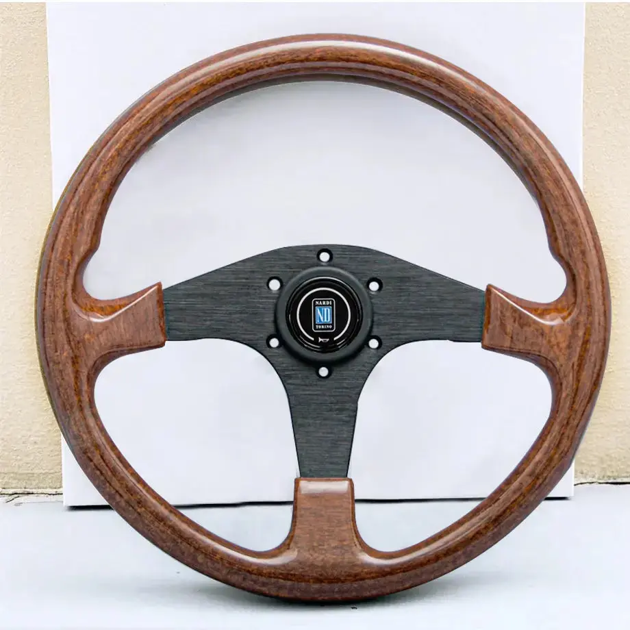 Wood Grain Look Racing Style Steering Wheel (350Mm) 1