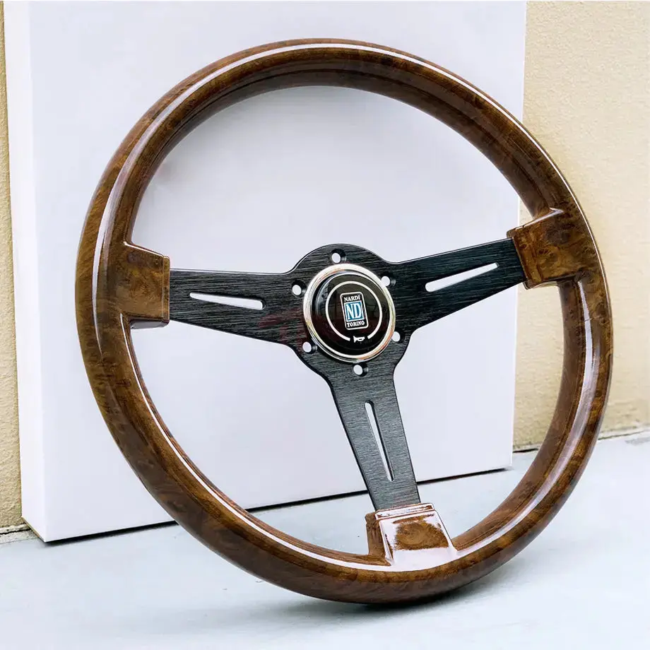 Wood Grain Look Racing Style Steering Wheel (350Mm) 1