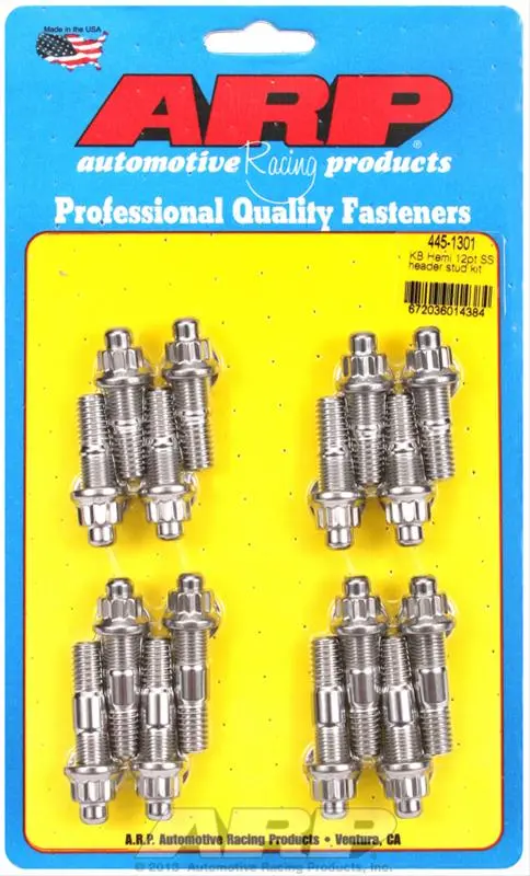 Arp Stainless Steel Header Stud Kit – Corrosion-Resistant Fastening System For Exhaust Manifolds (445-1301) 1