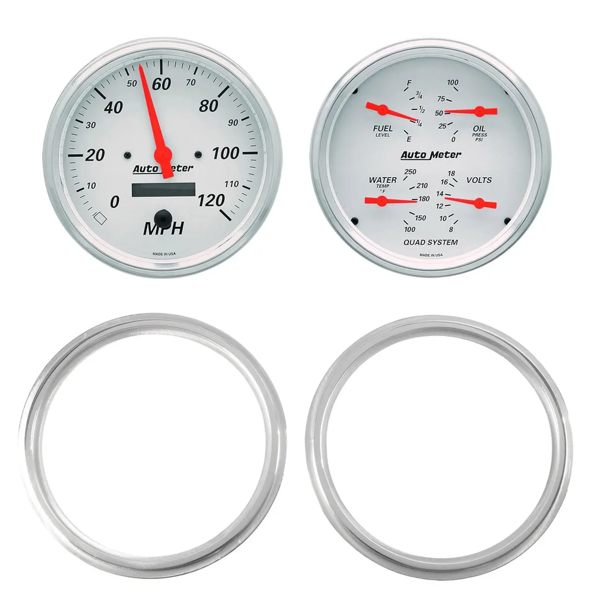 Autometer Arctic White 7039-03 Instrument Cluster Gauge Set 1