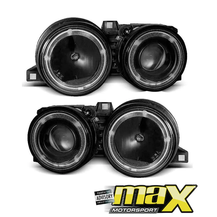 Bm E30 3-Series Projecter Angel Eye Black Headlights (84-87) 1
