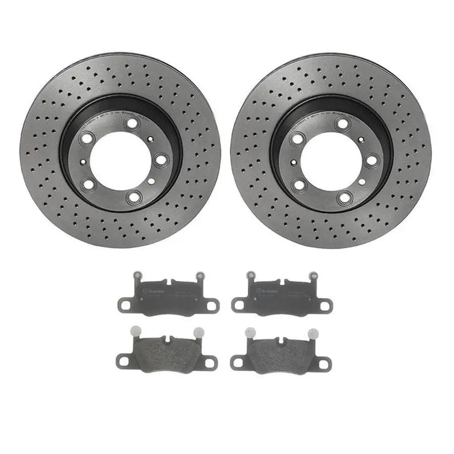 Brembo Kt00C06 Brake Kit – Drilled & Slotted Rotors With Performance Pads 1