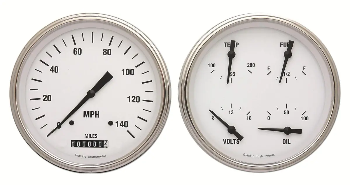 Classic Instruments Wh52Slf White Hot Series Gauge Set 1