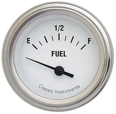 Classic Instruments White Hot Series Gauges – Backlit Analog Dials, V8 Configuration 1
