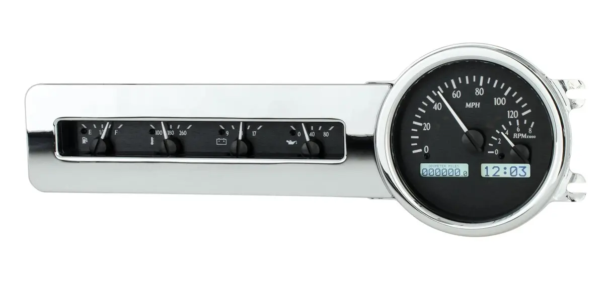 Dakota Digital Vhx-41C-K-W Full-Color Analog-Digital Gauge Cluster With White Face 1