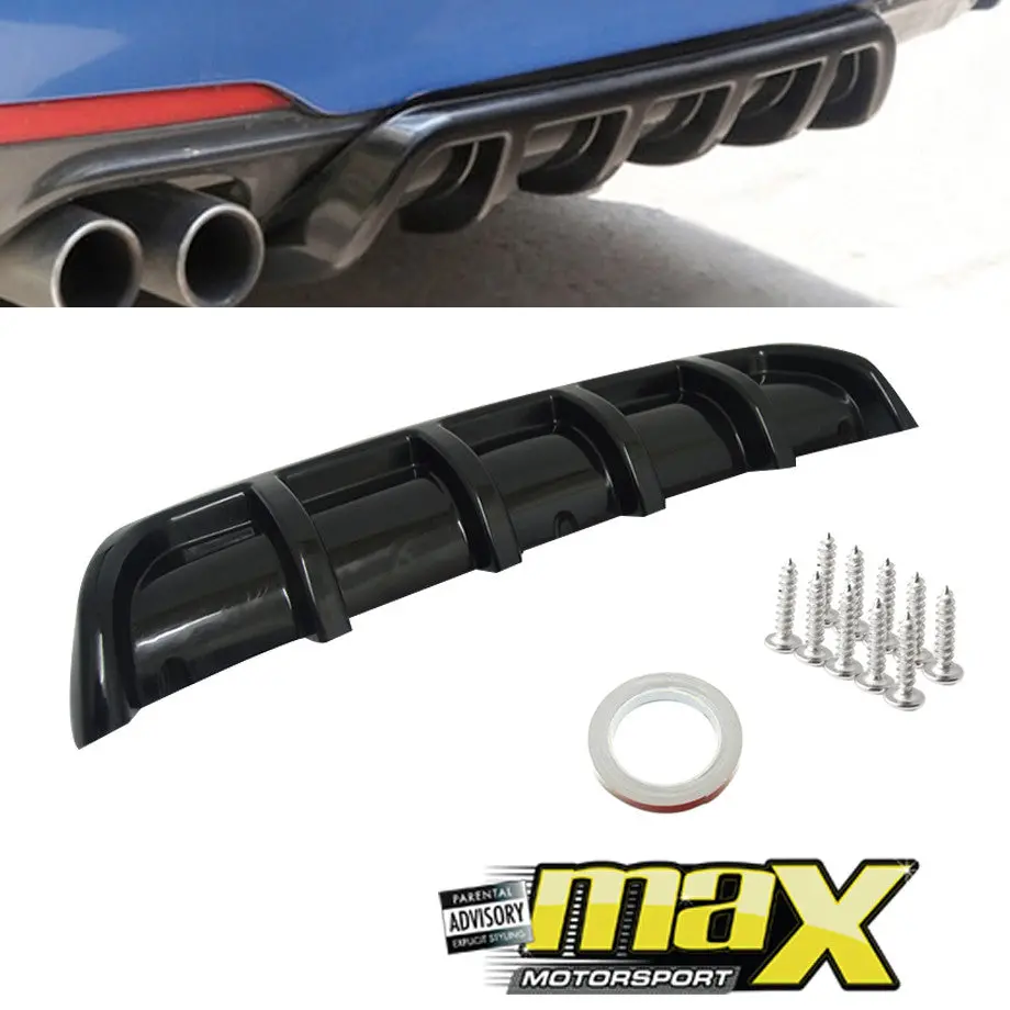 Universal Gloss Black Plastic Rear Bumper Diffuser 1