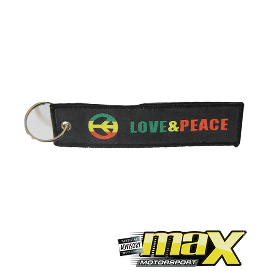 Love & Peace Embroidered Key Ring 1