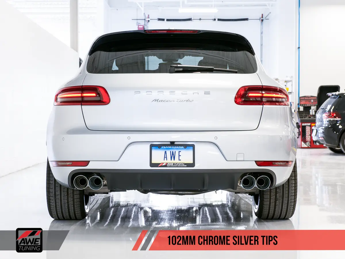 Awe Tuning Porsche Macan Track Edition Exhaust System - Chrome Silver 102Mm Tips 1