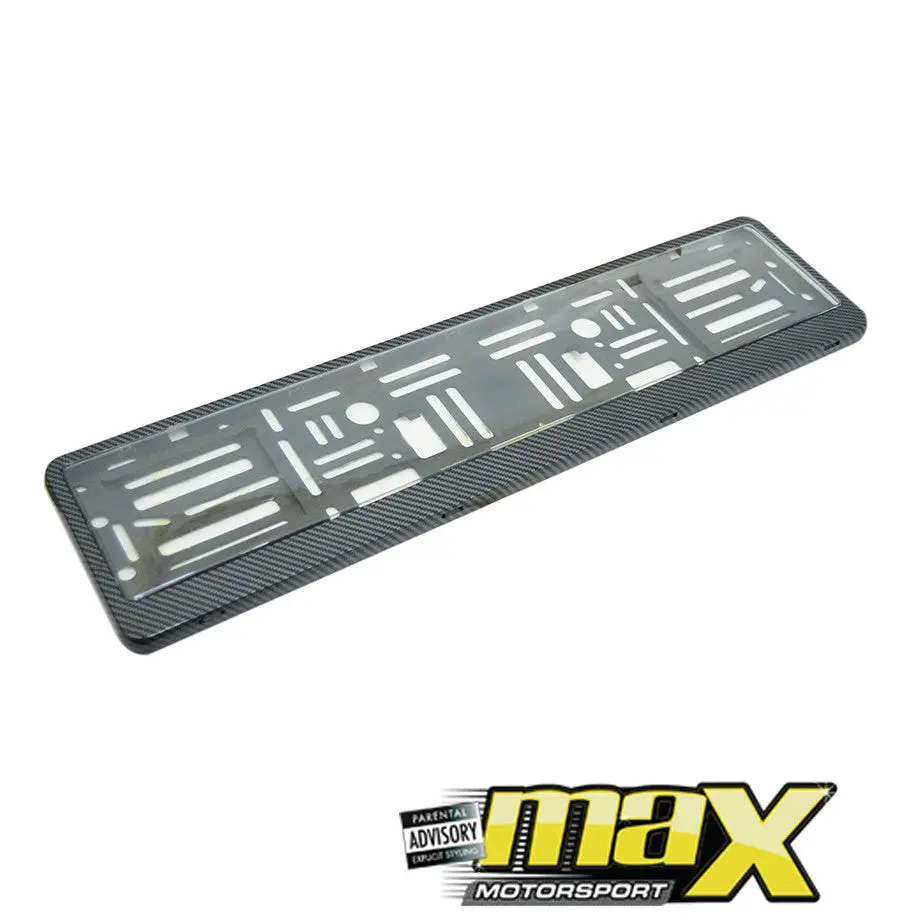 Universal Carbon Look License Plate Holder With Protector Cover 1