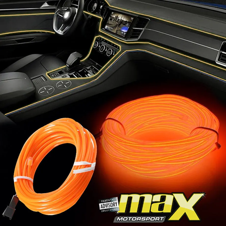 Universal Car Interior Ambient Neon Strip Light - Orange 1