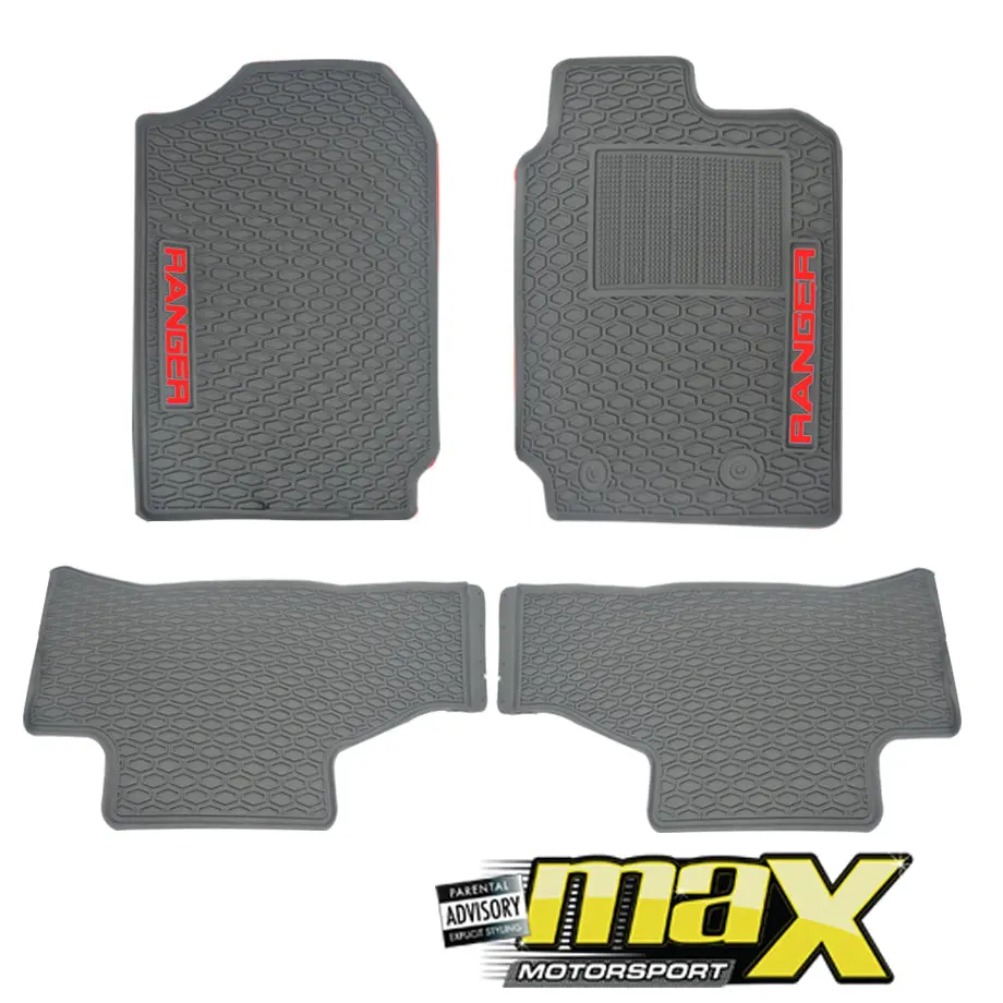 Ranger 4-Piece Rubber Floor Mats (Red) 1