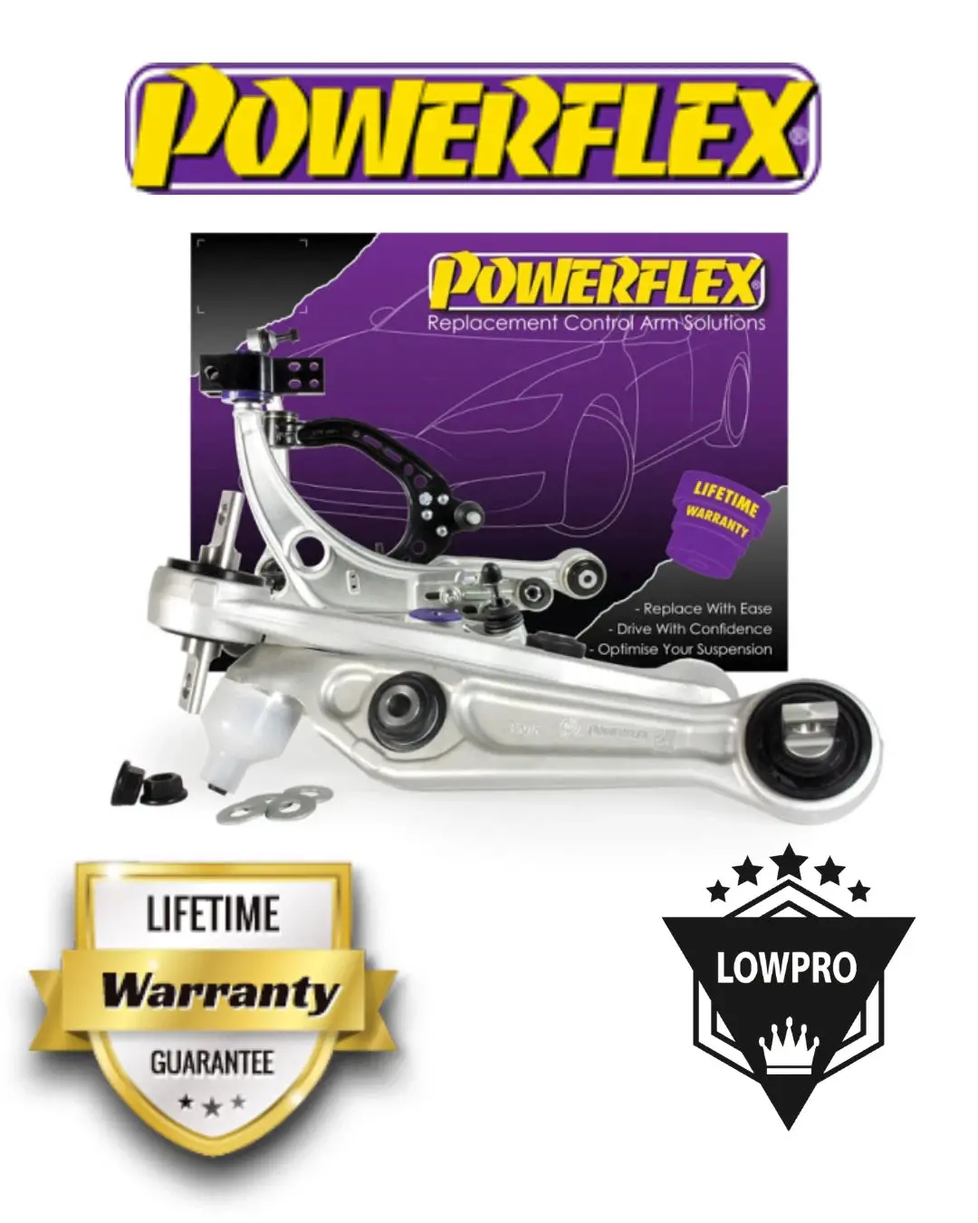 Powerflex Front Lower Lateral Link Inc Bush Kit Pff75k-301 For Tesla Model 3 1