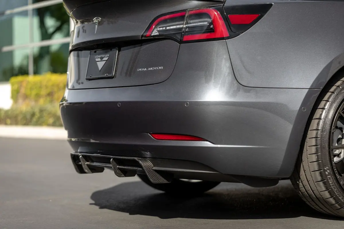 Vorsteiner Tesla Model 3 Volta Aero Rear Diffuser Carbon Fiber Pp 2X2 Glossy 1