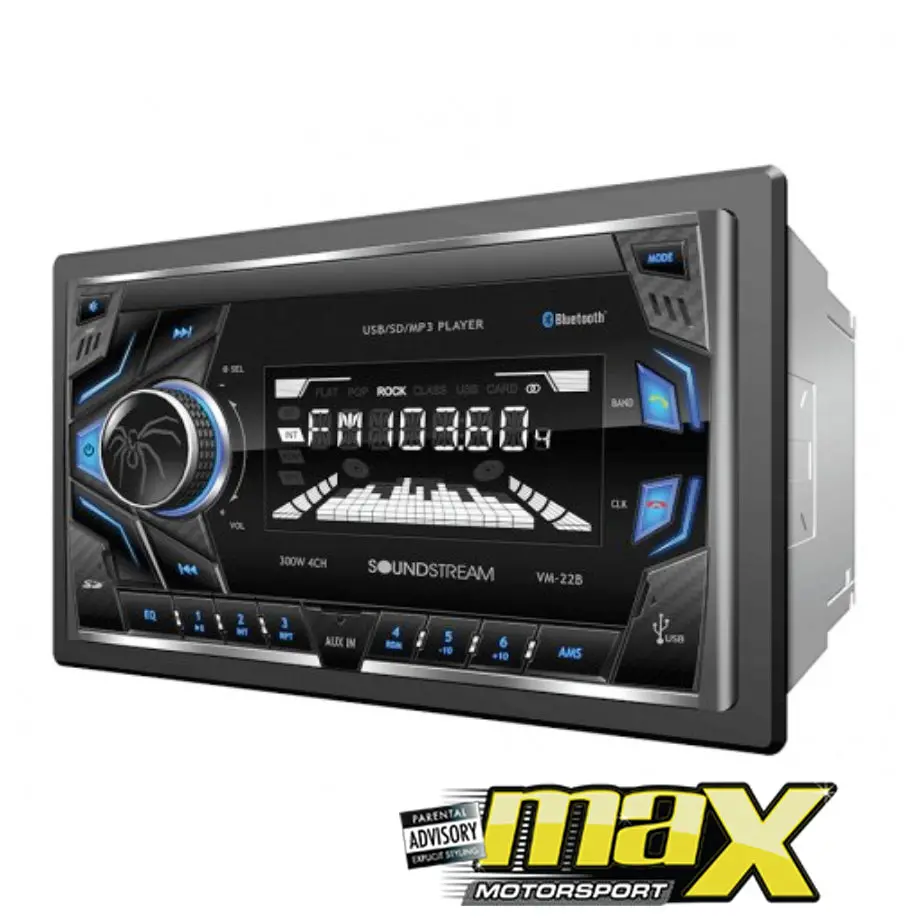 Soundstream Vm-22B Double Din Media Player With Sd/Usb & Bluetooth 1