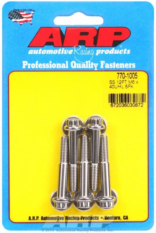 Arp Stainless Steel Bolts – 1/4"-28 X 5/8", Grade 8740 Alloy (770-1005) 1