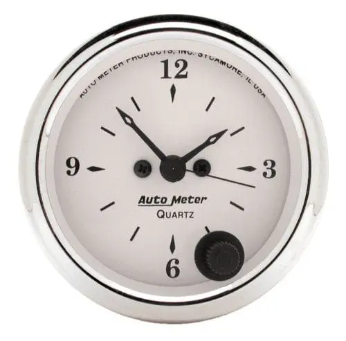 Old Tyme Au1686 White Series Analog Clock – 3-1/2" Diameter, Chrome Bezel 1