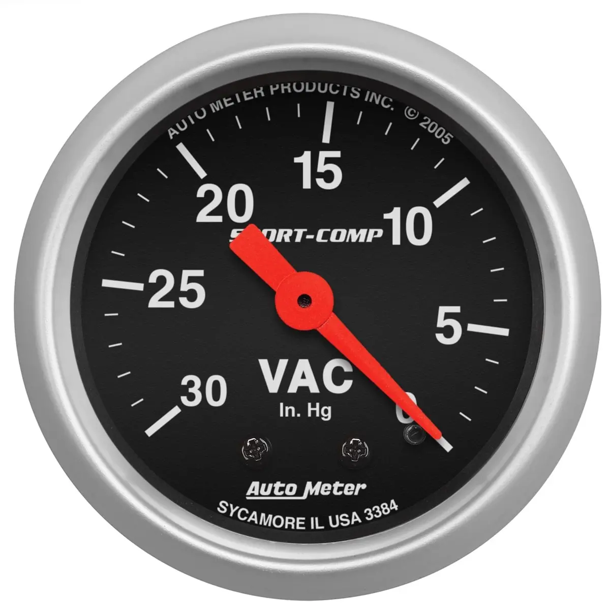 Autometer Sport-Comp Analog Gauge – 2-1/16" Diameter, White Dial With Black Bezel 1