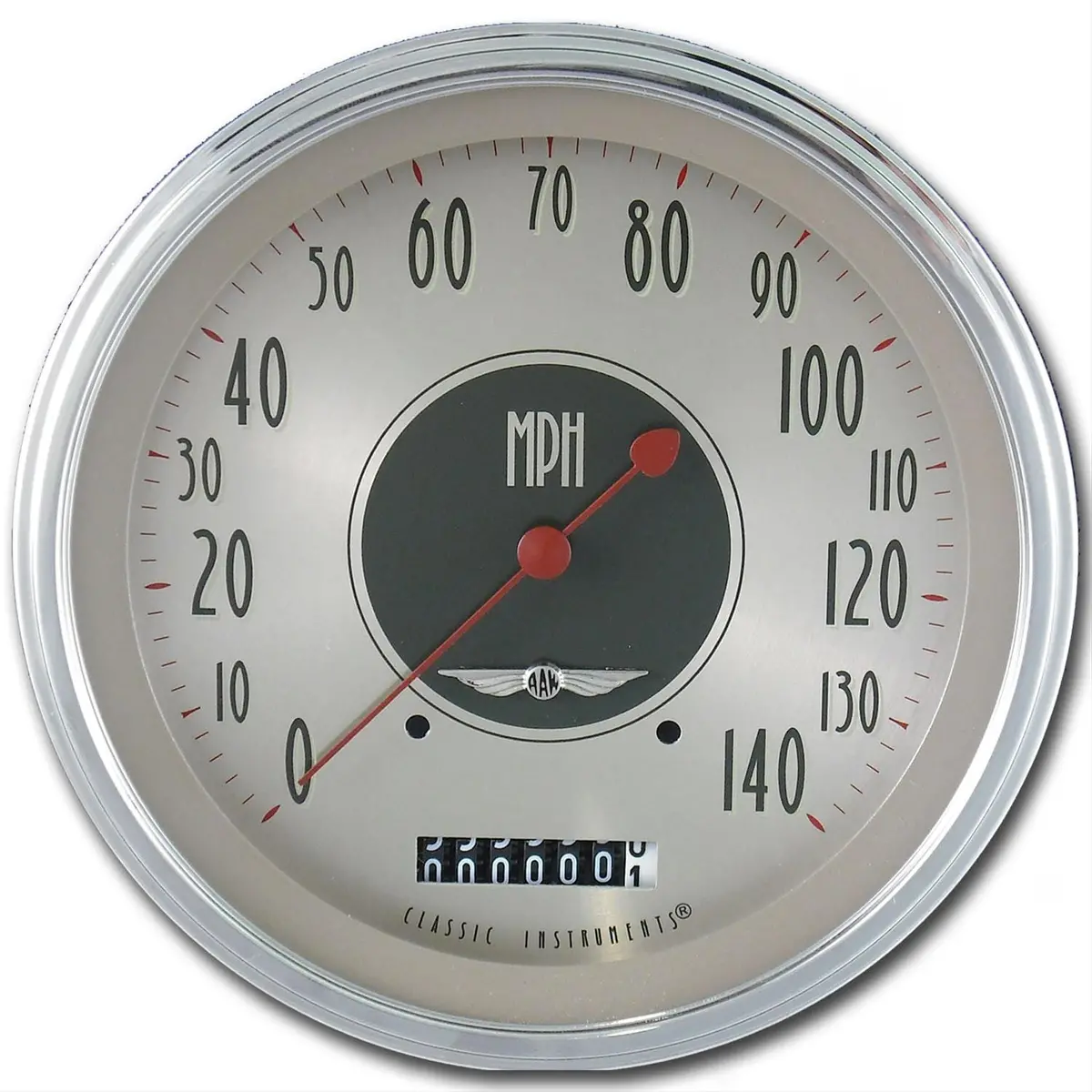 Classic Instruments An56Slc Nickel-Finish Analog Speedometer 1