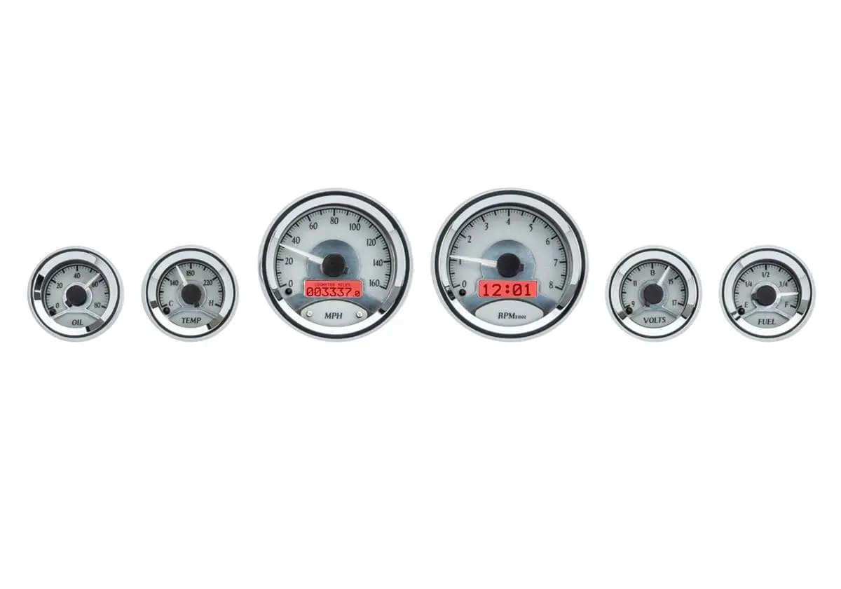 Dakota Digital Vhx-1060-S-R Universal Round Analog Gauge Kit 1