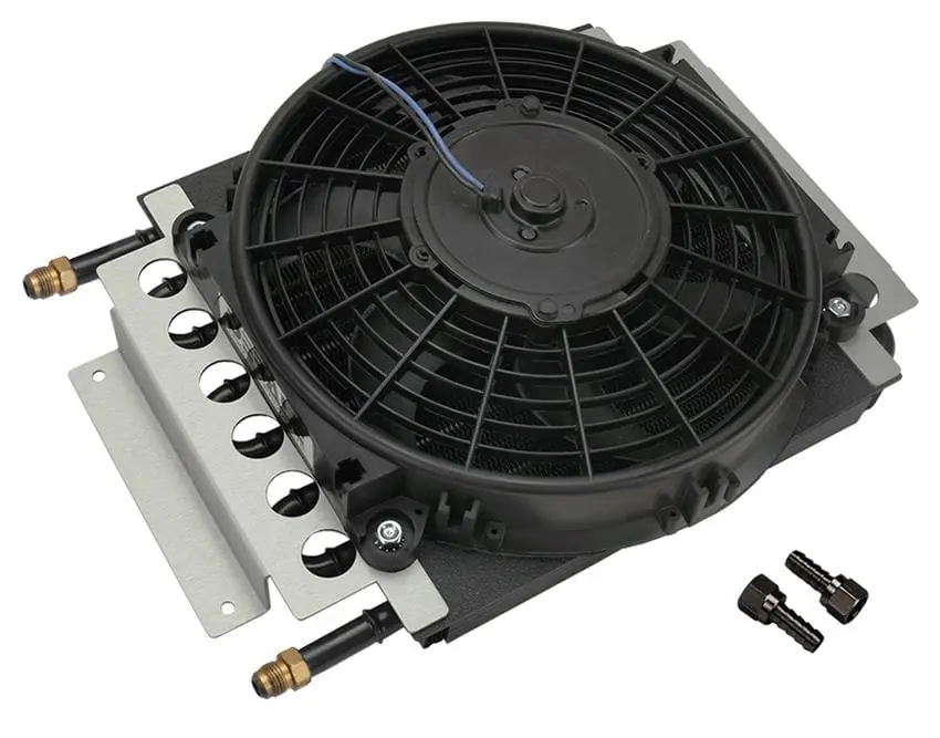 Derale 13720 Electra-Cool Remote Transmission Fluid Cooler – 13-Plate, Electric Fan Included 1