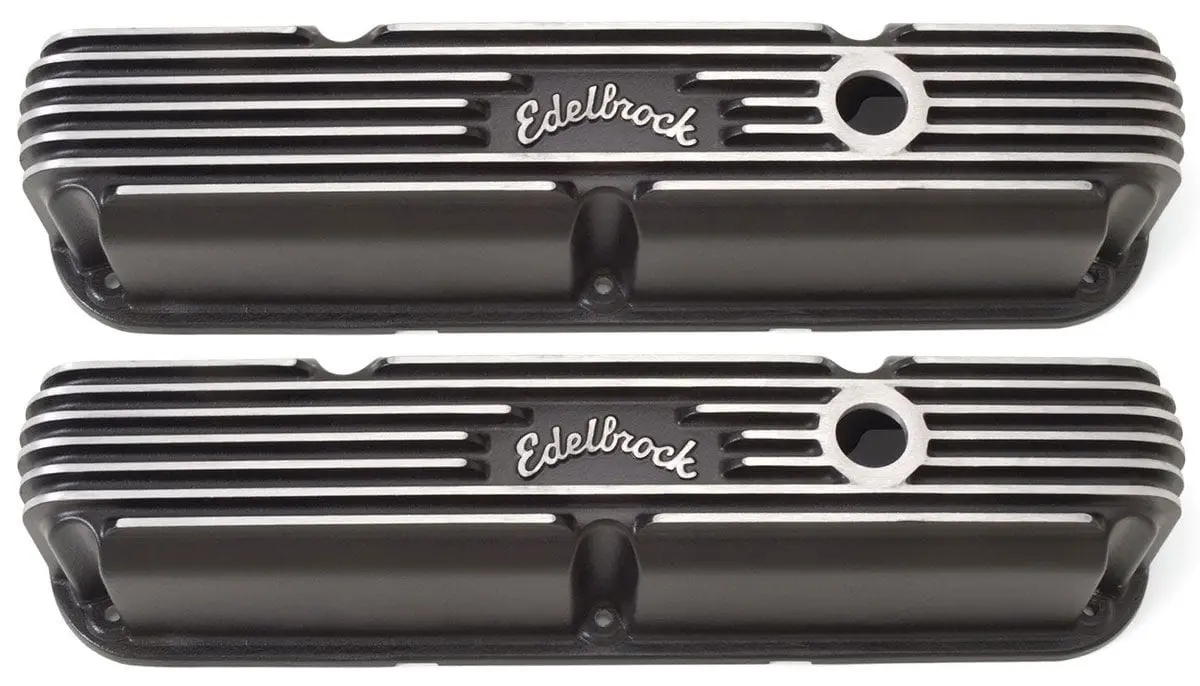 Edelbrock Ed41763 Classic Aluminum Black-Anodized Valve Covers 1