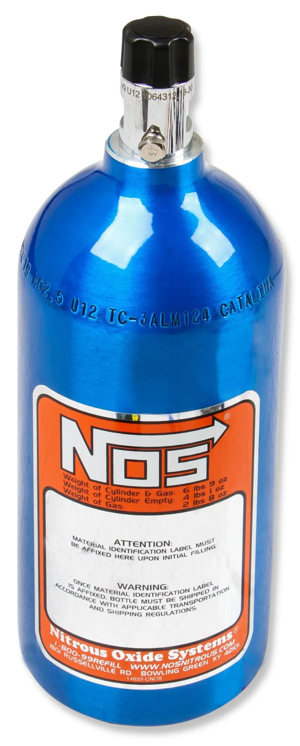 Nos 14720 2.5-Lb Electric Blue Nitrous Oxide Bottle – Refillable Design 1