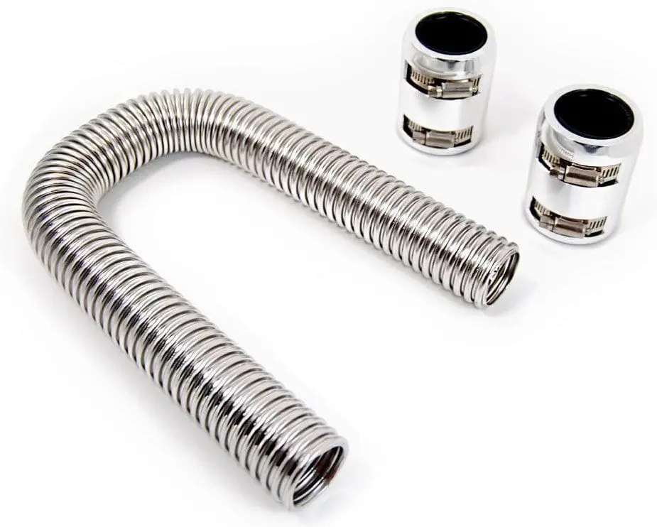 Rpcr73 Stainless Steel Radiator Hose Kit With Polished End Caps 1
